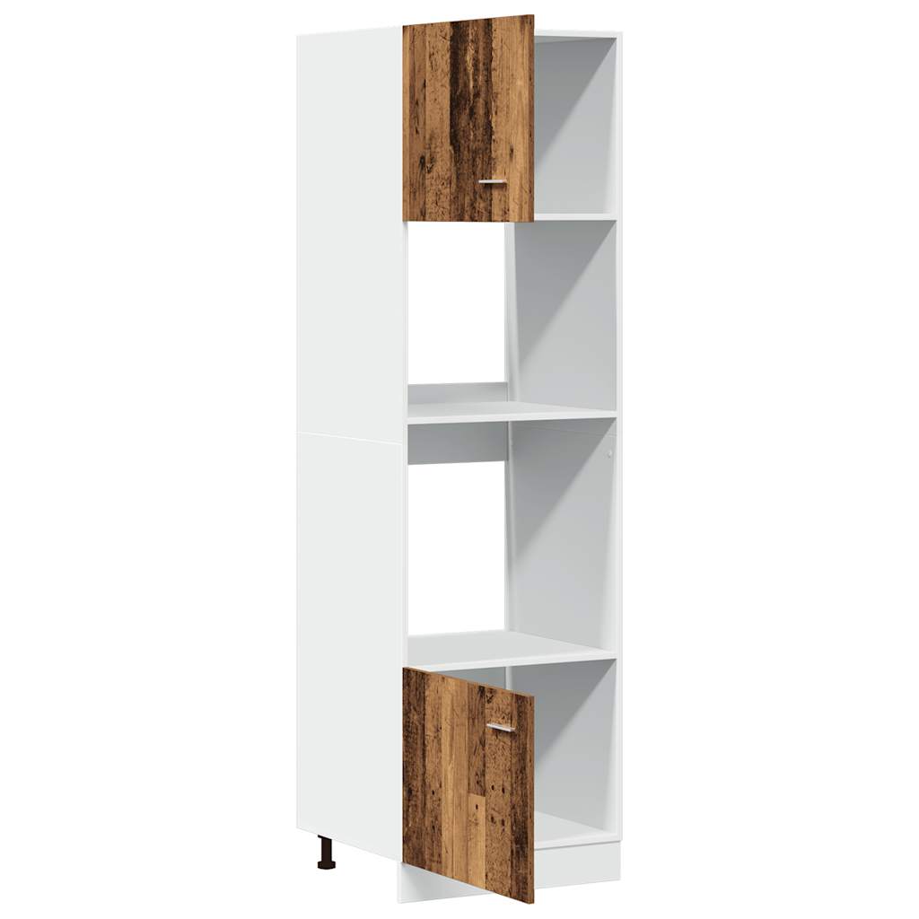 mikrobølgeovnsskab "Lyon" gammelt træ 60x57x207 cm konstrueret træ