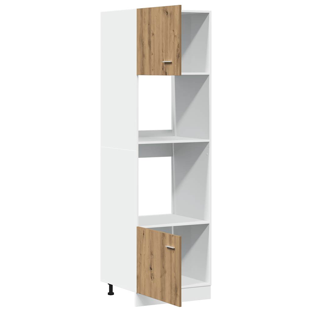 mikrobølgeovnsskab "Lyon" håndlavet eg 60x57x207 cm konstrueret træ