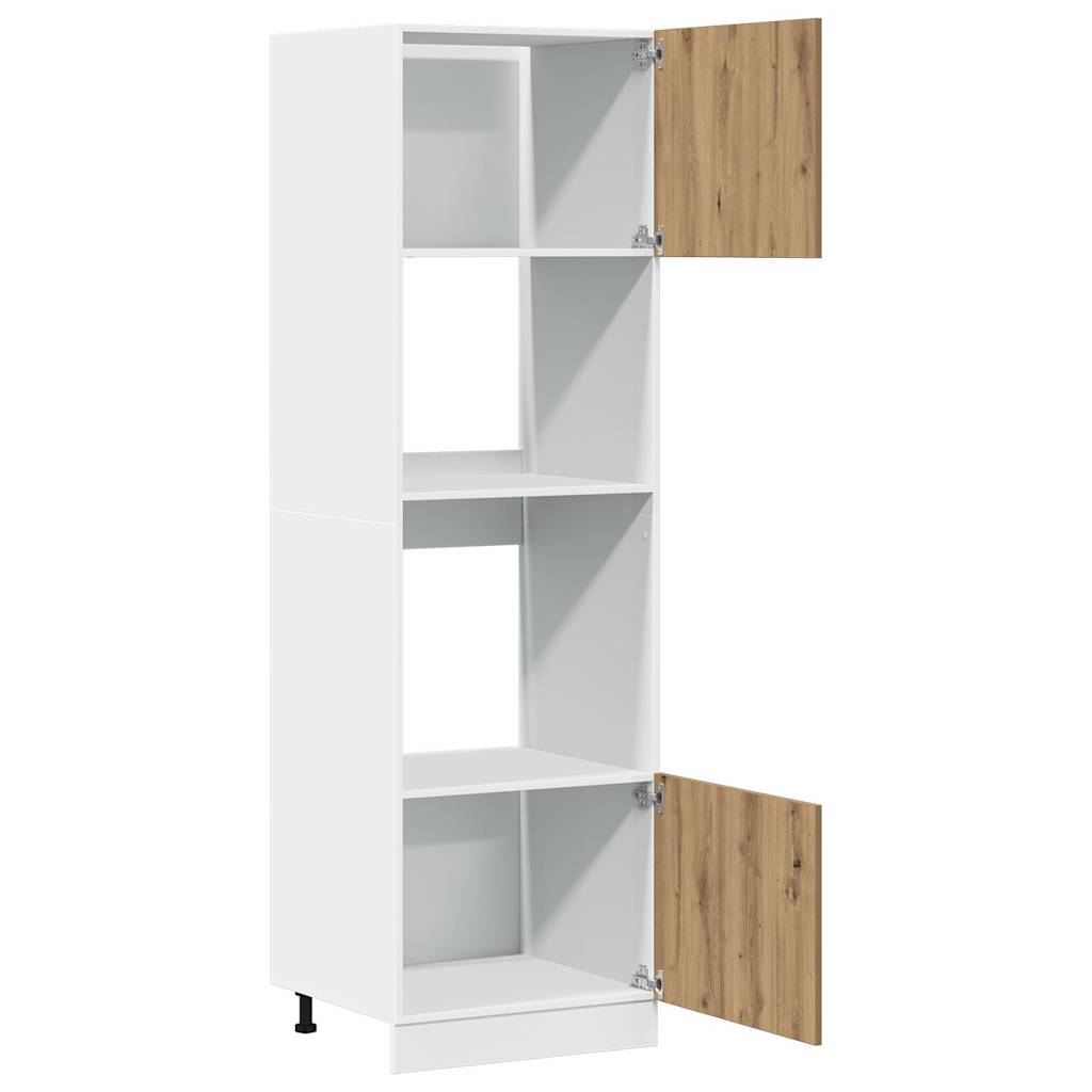 mikrobølgeovnsskab "Lyon" håndlavet eg 60x57x207 cm konstrueret træ