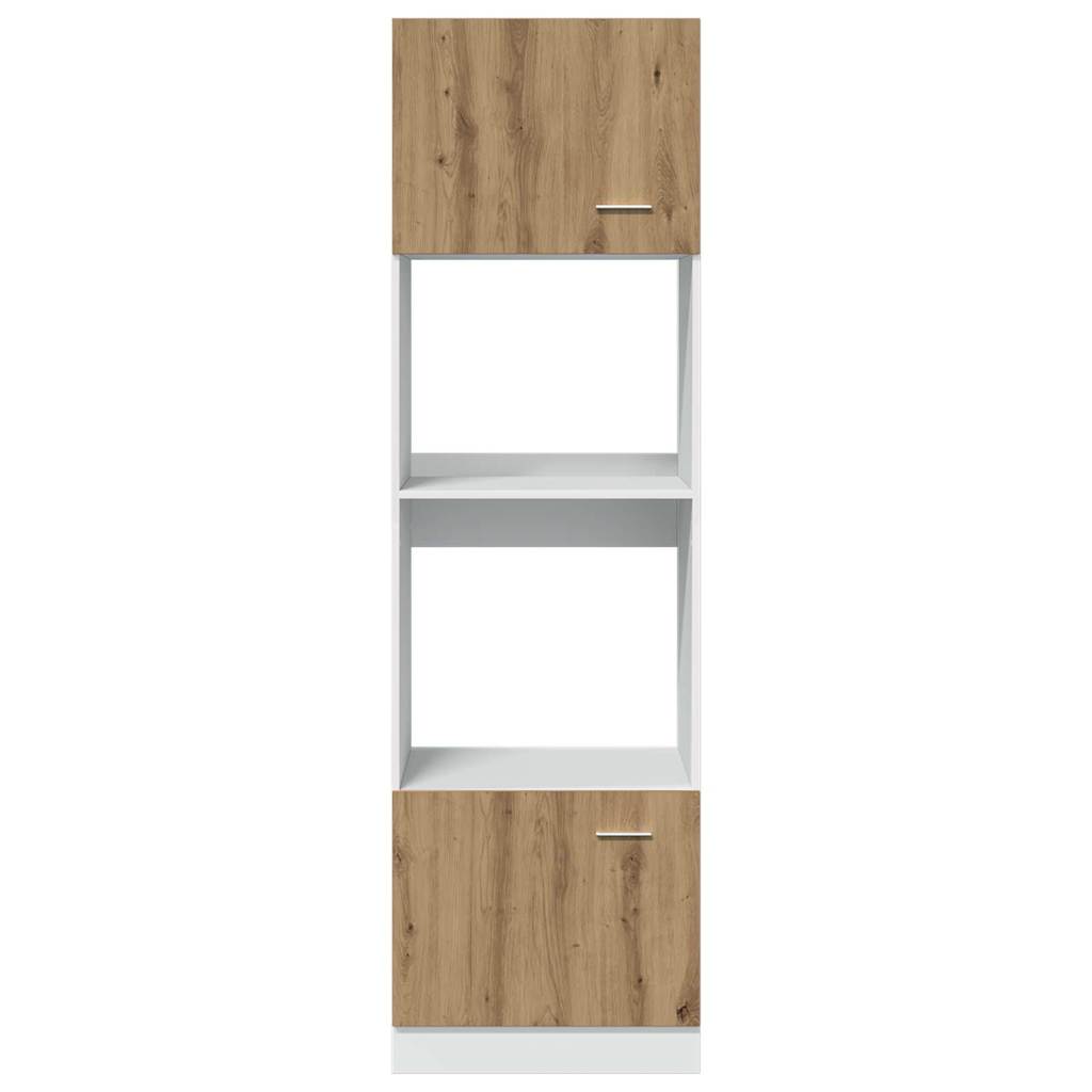mikrobølgeovnsskab "Lyon" håndlavet eg 60x57x207 cm konstrueret træ