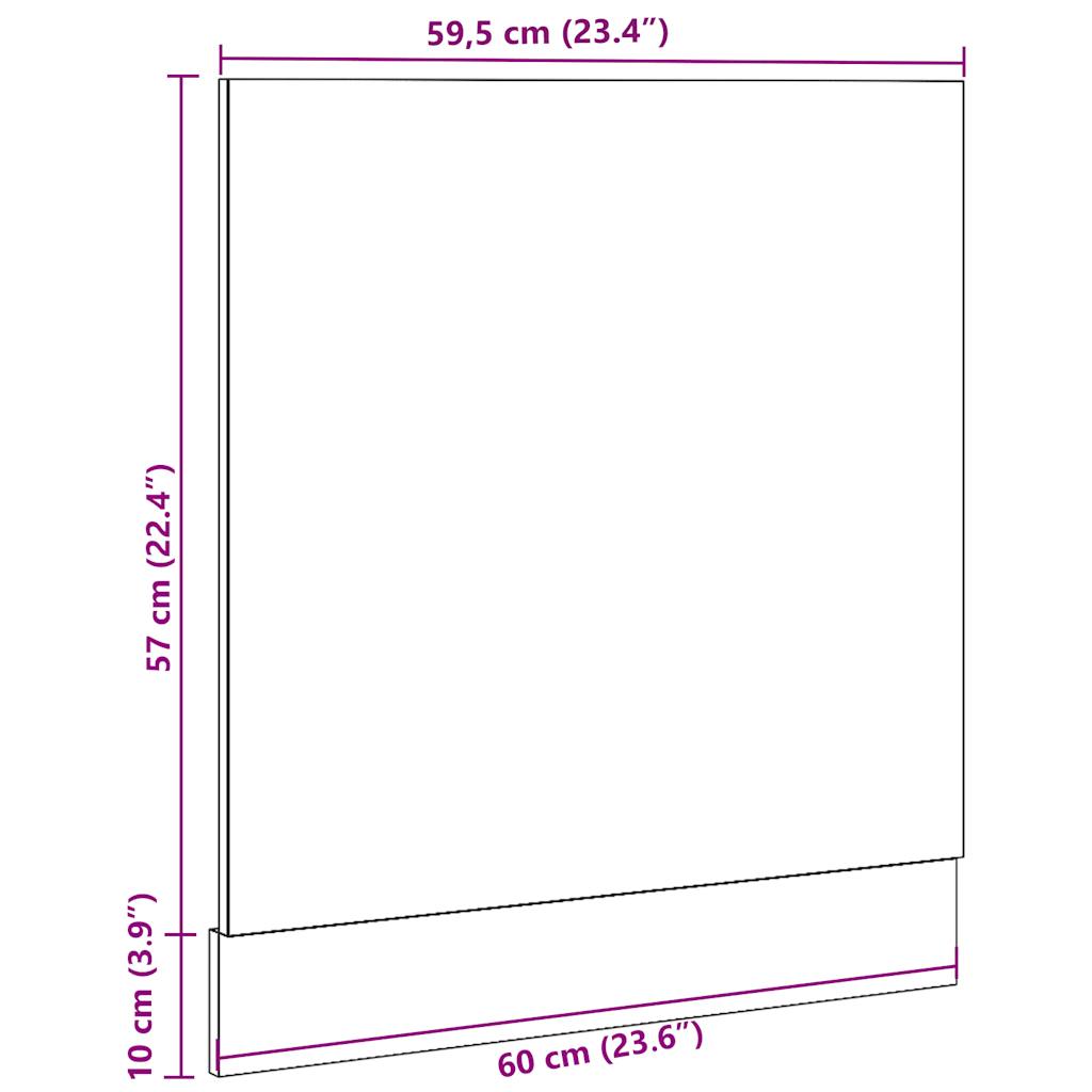 opvaskemaskinepanel "Lyon" håndlavet eg 60x1,5x67 cm konstrueret træ