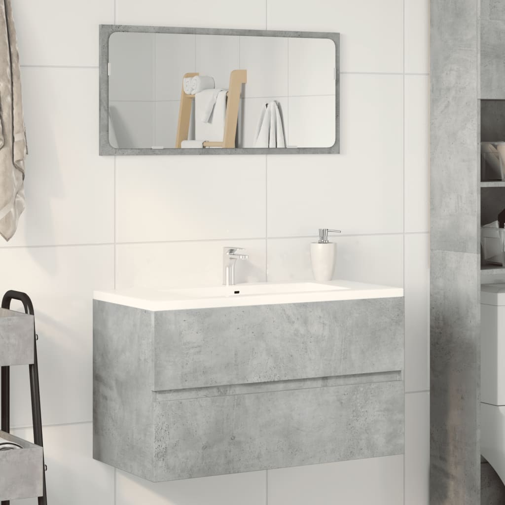 vaskeskab 90x38,5x45 cm konstrueret træ betongrå