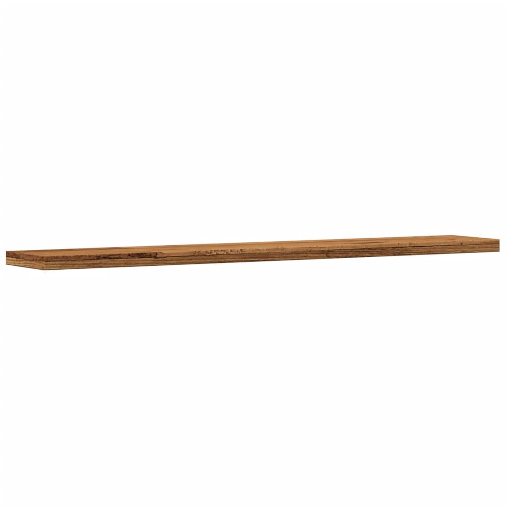 hyldeplader 4 stk. 60x10x1,5 cm konstrueret træ antikt træ