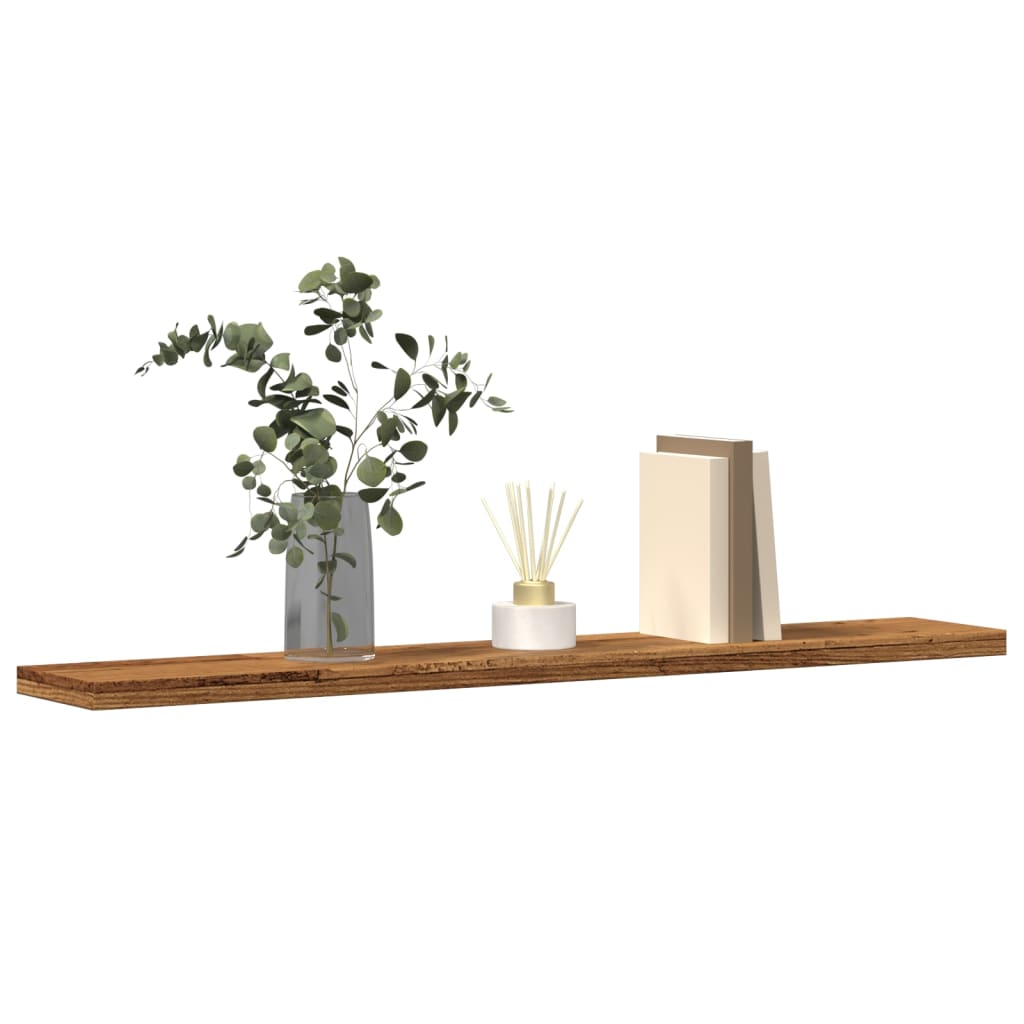 hyldeplader 4 stk. 60x10x1,5 cm konstrueret træ antikt træ