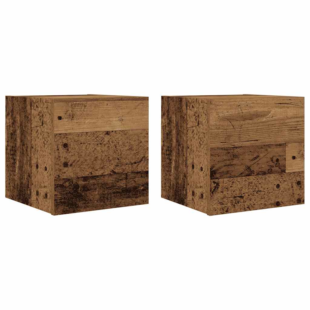 væghængt tv-skabe 2 stk. 30,5x30x30 cm antikt træ