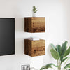 væghængt tv-skabe 2 stk. 30,5x30x30 cm antikt træ