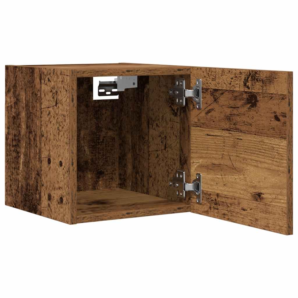 væghængt tv-skabe 2 stk. 30,5x30x30 cm antikt træ