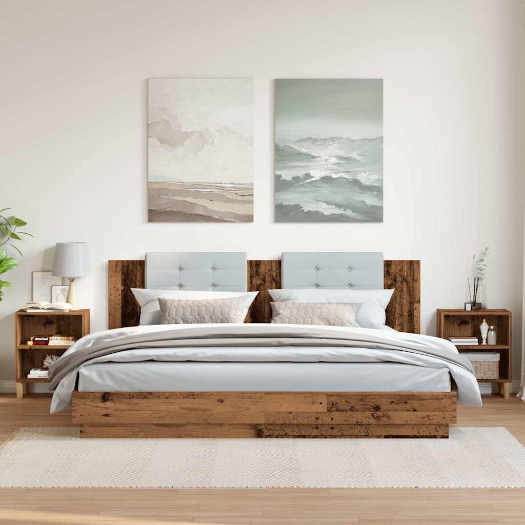 sengeborde 2 stk. 40x30x50 cm konstrueret træ antikt træ - Flotthjem