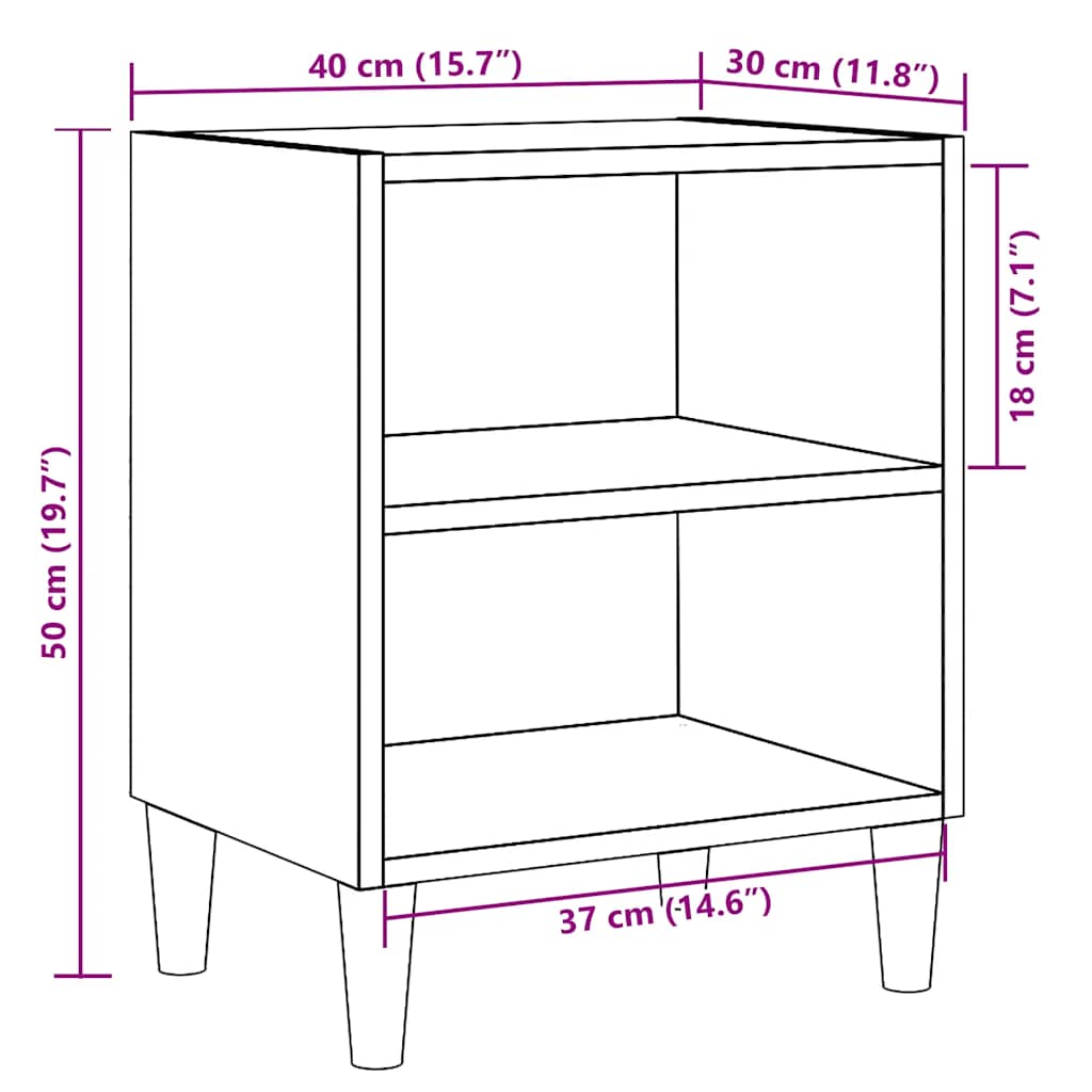 sengeborde 2 stk. 40x30x50 cm konstrueret træ antikt træ - Flotthjem