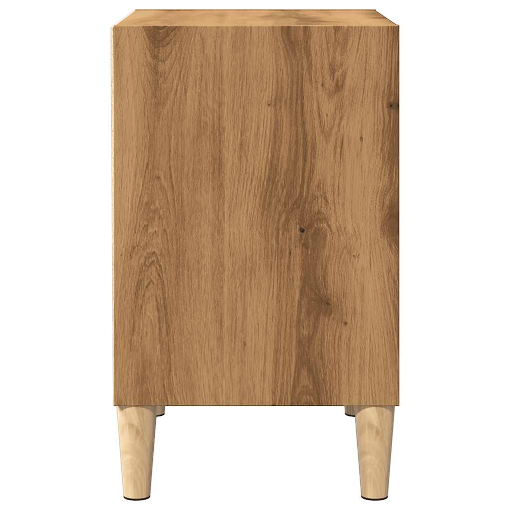 sengeborde 2 stk. 40x30x50 cm konstrueret træ egetræ - Flotthjem