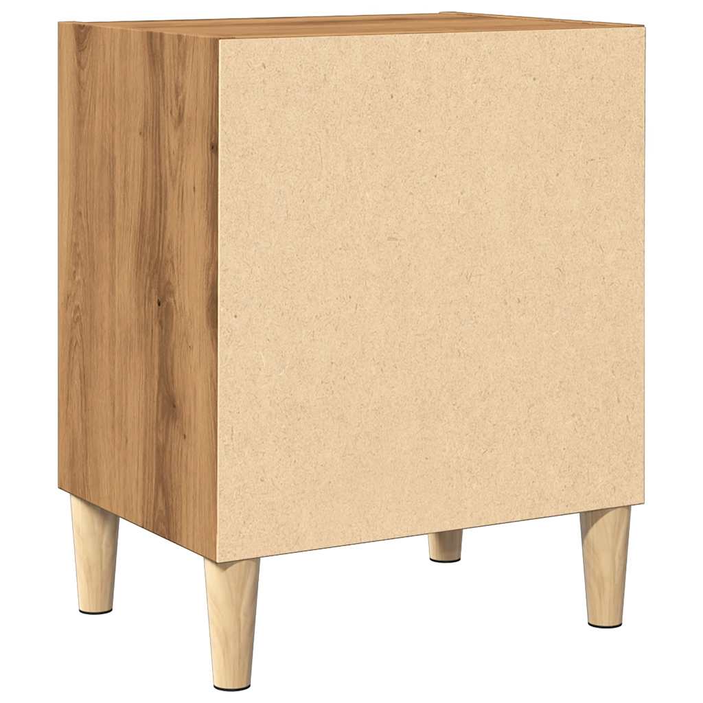 sengeborde 2 stk. 40x30x50 cm konstrueret træ egetræ - Flotthjem