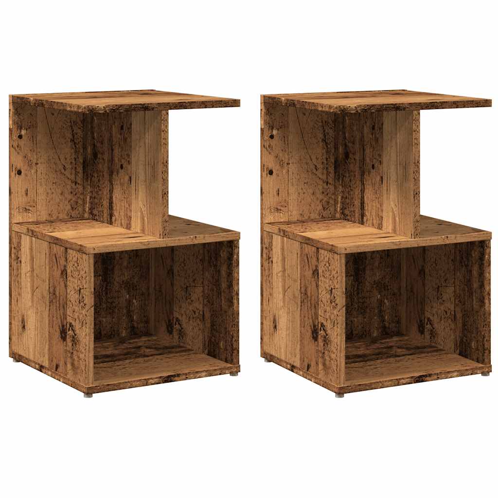 sengeskabe 2 stk. 35x35x55 cm konstrueret træ antikt træ - Flotthjem