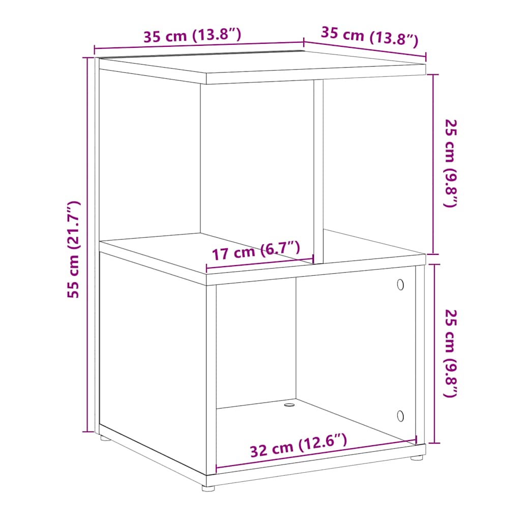 sengeskabe 2 stk. 35x35x55 cm konstrueret træ antikt træ - Flotthjem