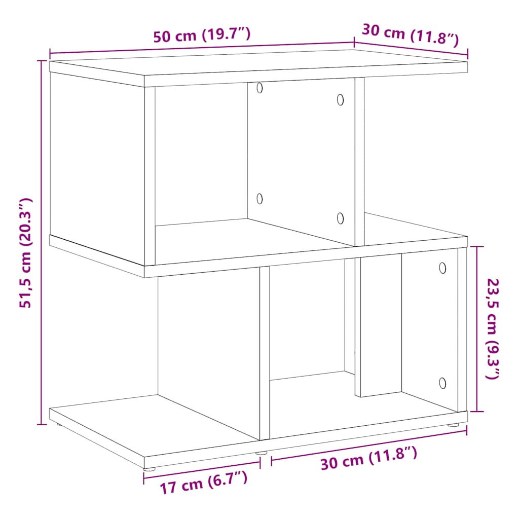 sengeborde 2 stk. 50x30x51,5 cm kunsteg - Flotthjem