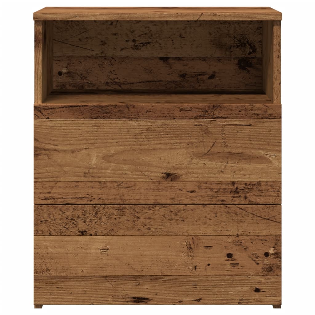 sengebord 50x32x60 cm konstrueret træ antikt trælook - Flotthjem