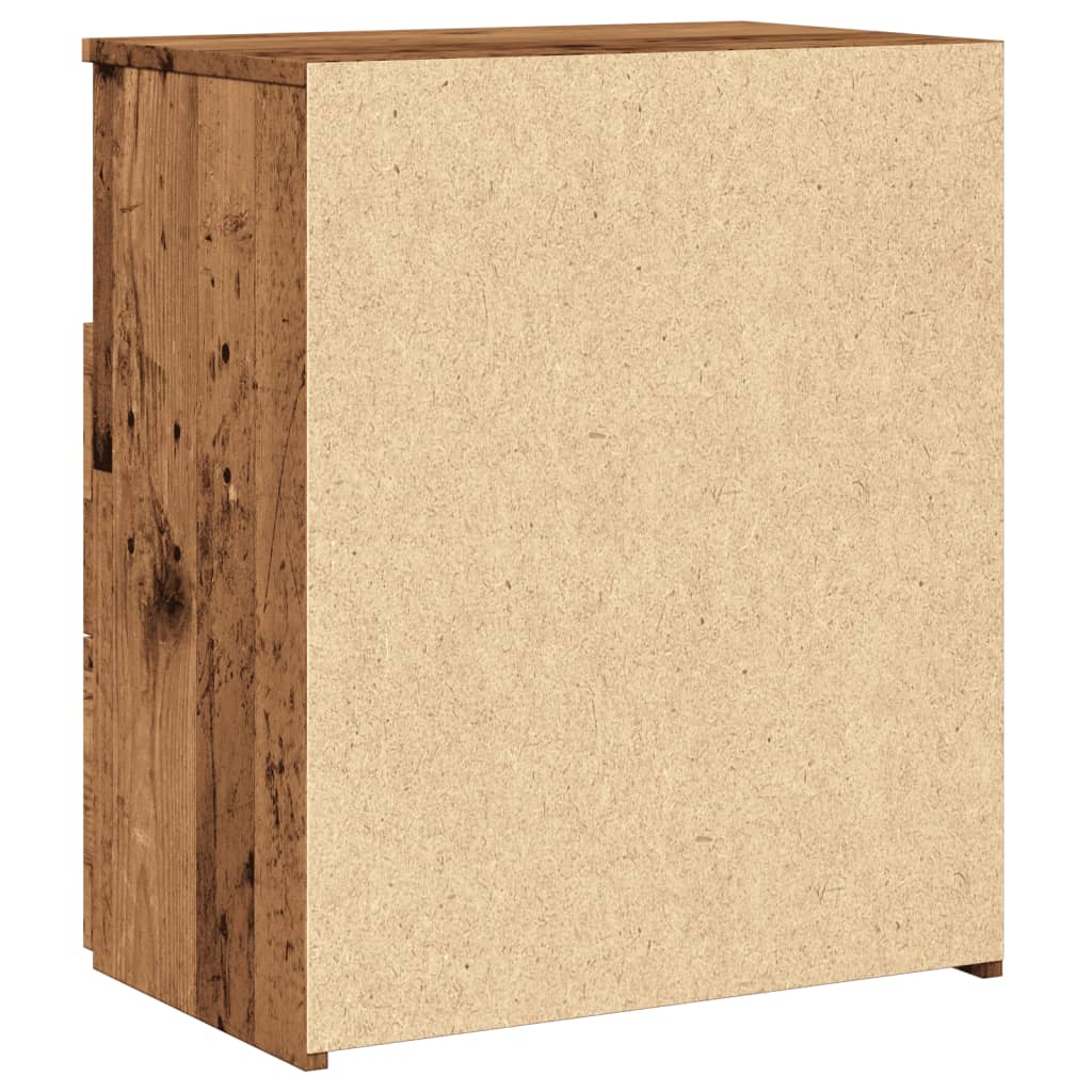 sengebord 50x32x60 cm konstrueret træ antikt trælook - Flotthjem