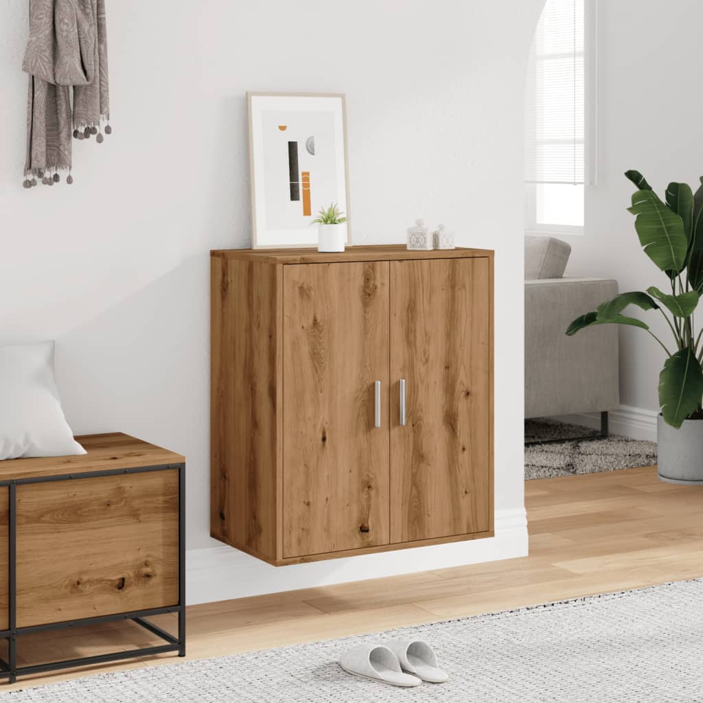 skoskab 60x35x70 cm konstrueret træ kunsteg