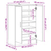 skoskab 60x35x92 cm konstrueret træ antikt eg