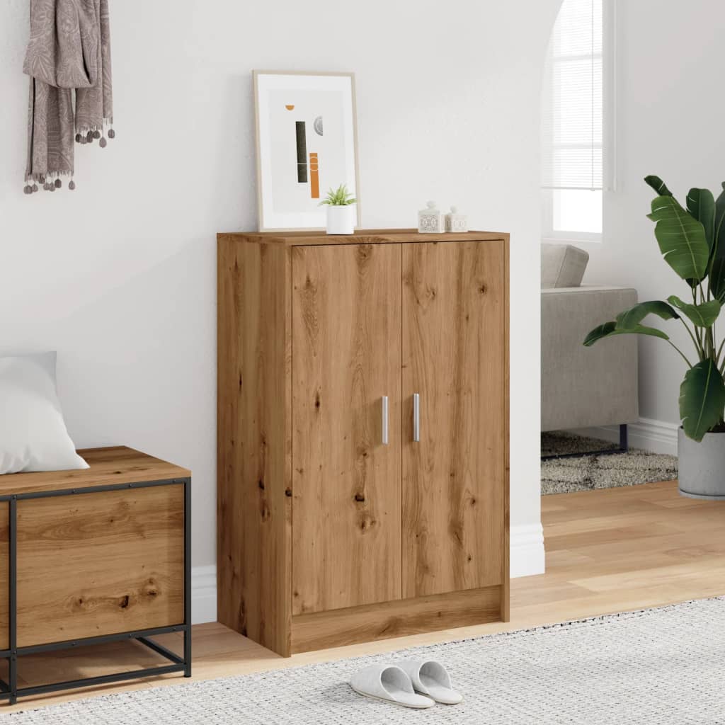 skoskab 60x35x92 cm konstrueret træ kunsteg