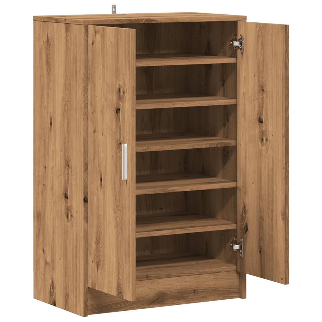 skoskab 60x35x92 cm konstrueret træ kunsteg