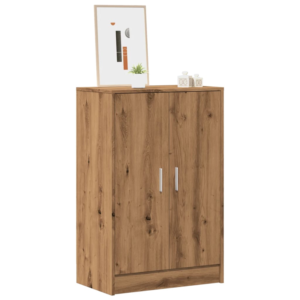 skoskab 60x35x92 cm konstrueret træ kunsteg
