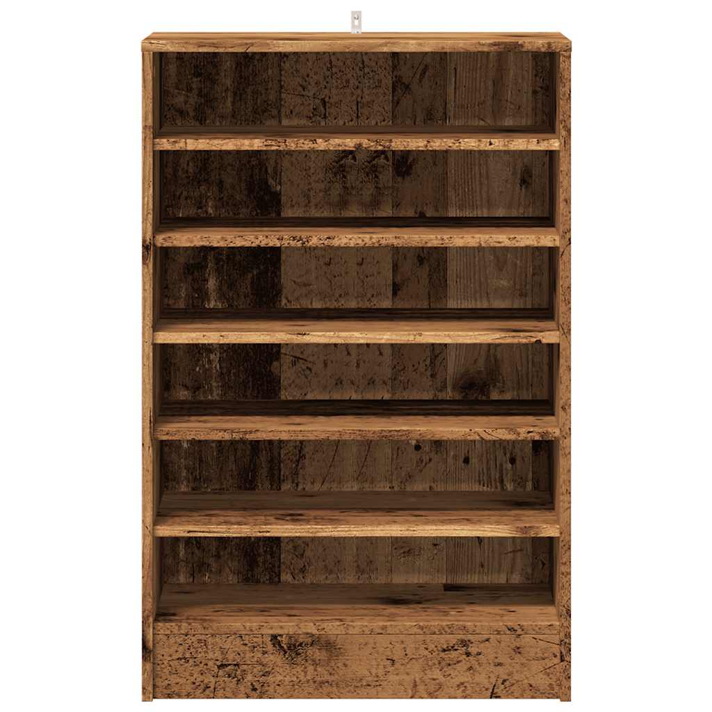 skoskab 60x35x92 cm konstrueret træ antikt eg