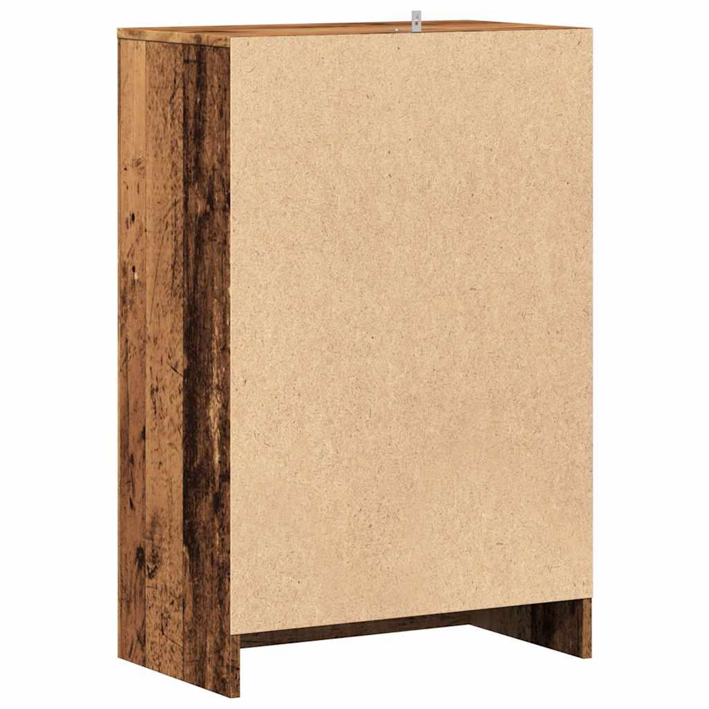 skoskab 60x35x92 cm konstrueret træ antikt eg