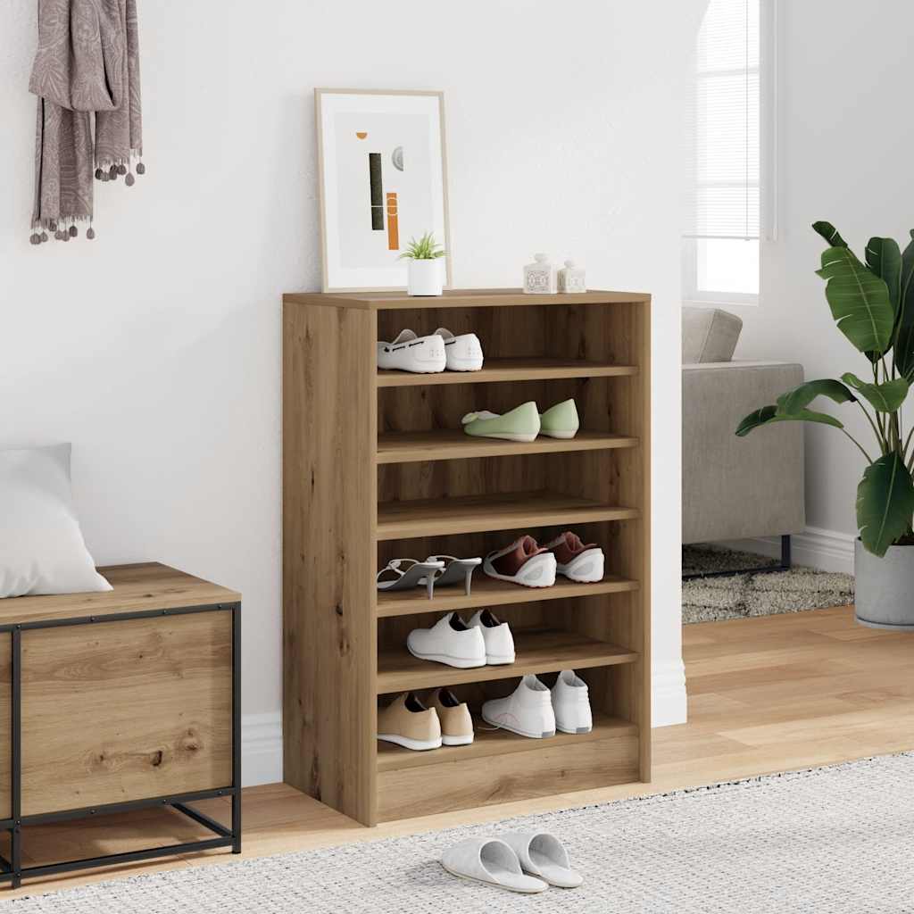 skoskab 60x35x92 cm konstrueret træ kunsteg
