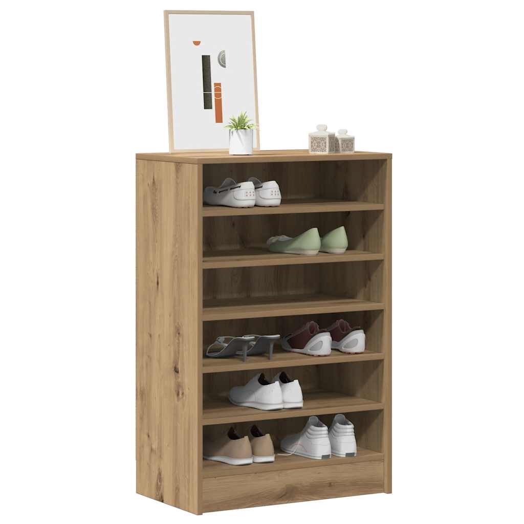 skoskab 60x35x92 cm konstrueret træ kunsteg