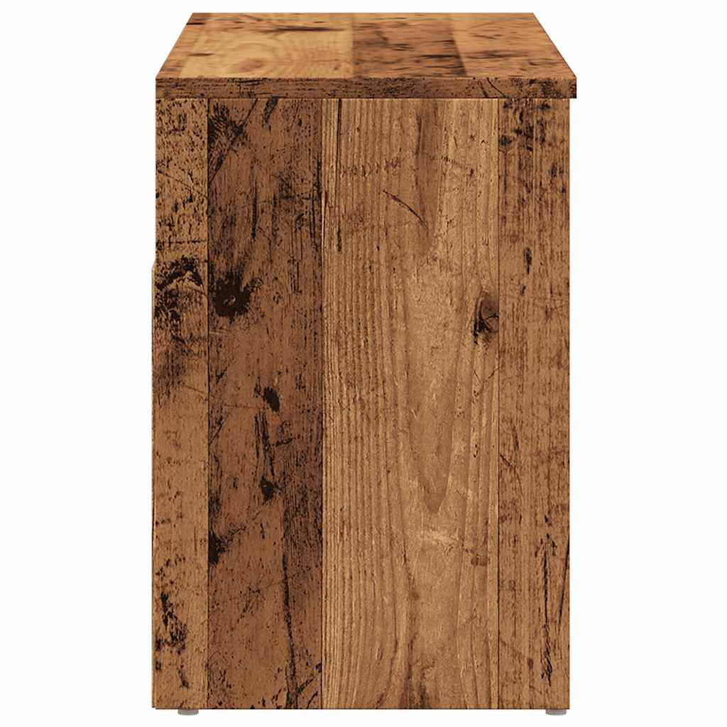 skobænk 80x30x45 cm konstrueret træ antikt træ