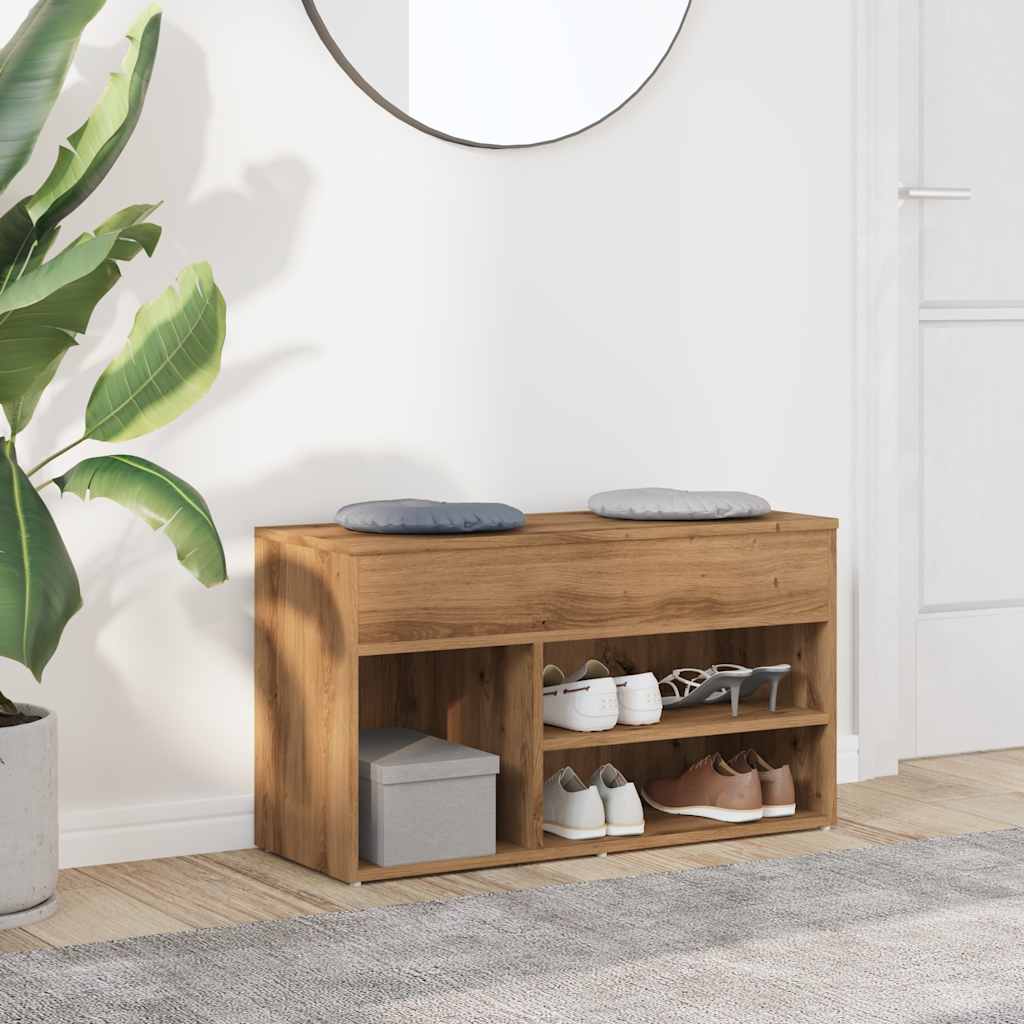 skobænk 80x30x45 cm konstrueret træ kunsteg