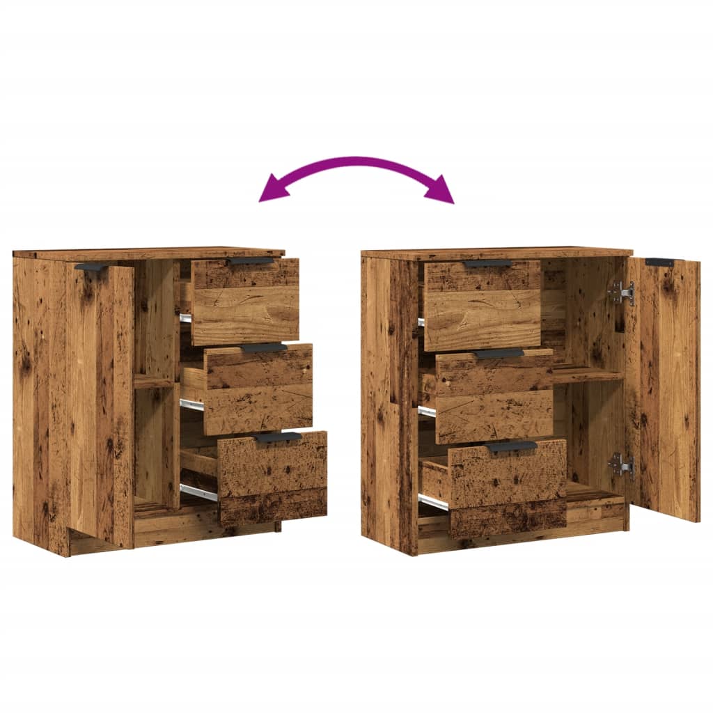 skænk 60x30x70 cm konstrueret træ antikt trælook