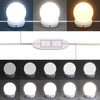 makeupbord med LED-lys 60x40x140 cm antikt trælook