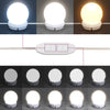 makeupbord med LED-lys 86,5x35x136 cm antikt trælook