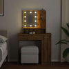 makeupbord med LED-lys 86,5x35x136 cm kunsteg