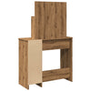 makeupbord med LED-lys 86,5x35x136 cm kunsteg