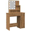 makeupbord med LED-lys 86,5x35x136 cm kunsteg