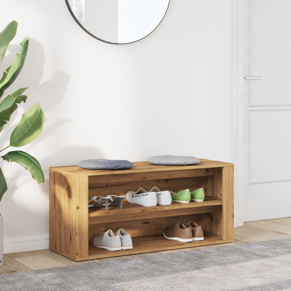 skobænk 100x35x45 cm konstrueret træ kunsteg