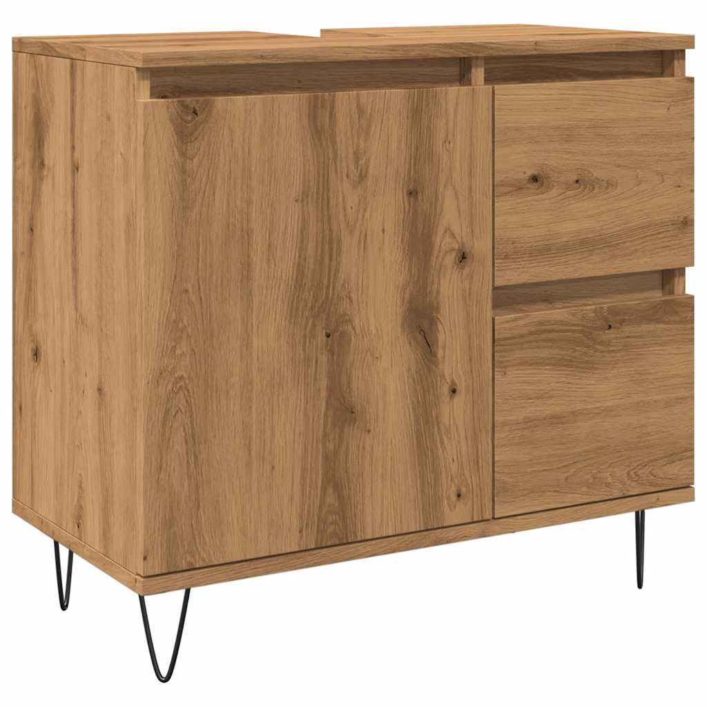 underskab til badeværelse 65x33x60 cm konstrueret træ kunsteg