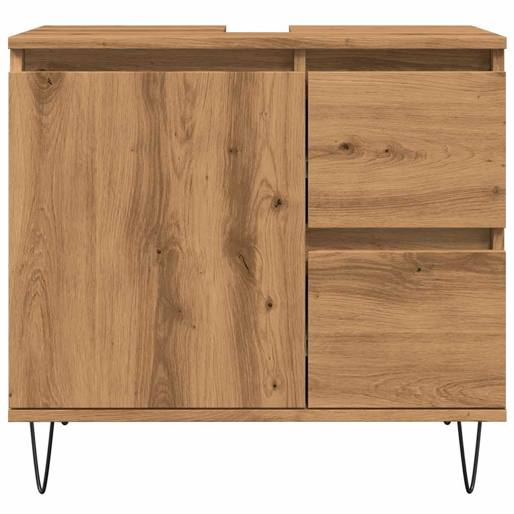 underskab til badeværelse 65x33x60 cm konstrueret træ kunsteg