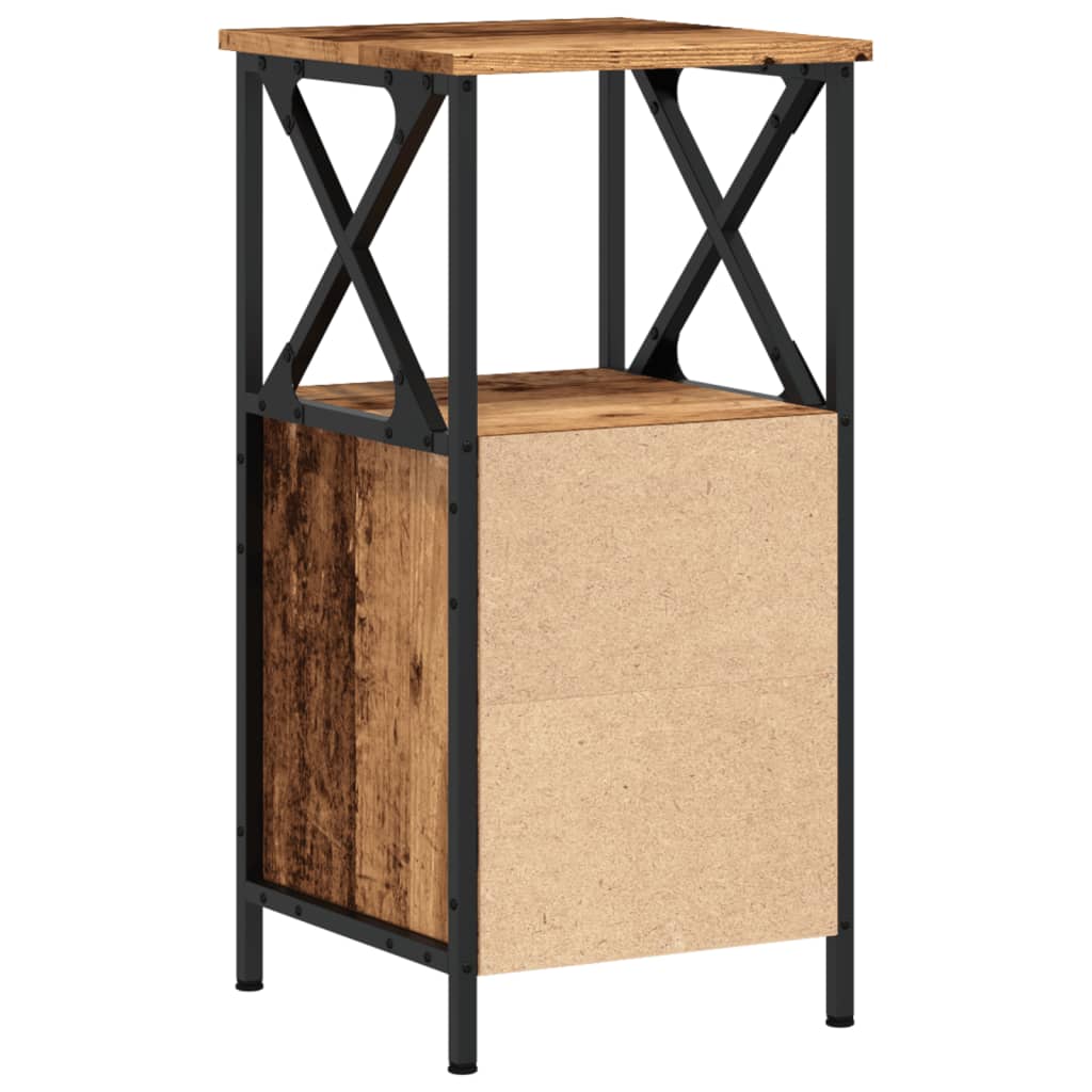sengebord 34x35,5x70 cm konstrueret træ antikt trælook - Flotthjem