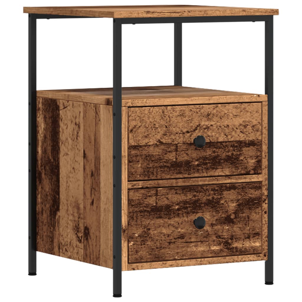 sengeborde 2 stk. 34x35,5x50 cm konstrueret træ antikt trælook - Flotthjem