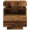 sengebord med LED-lys 40x39x48,5 cm antikt træ - Flotthjem