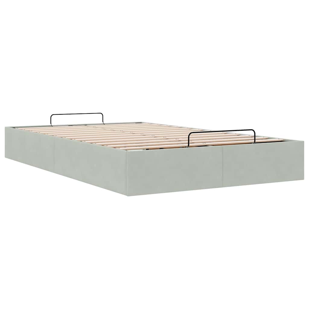 osmannisk sengeramme uden madras 120x190 cm fløjl lysegrå