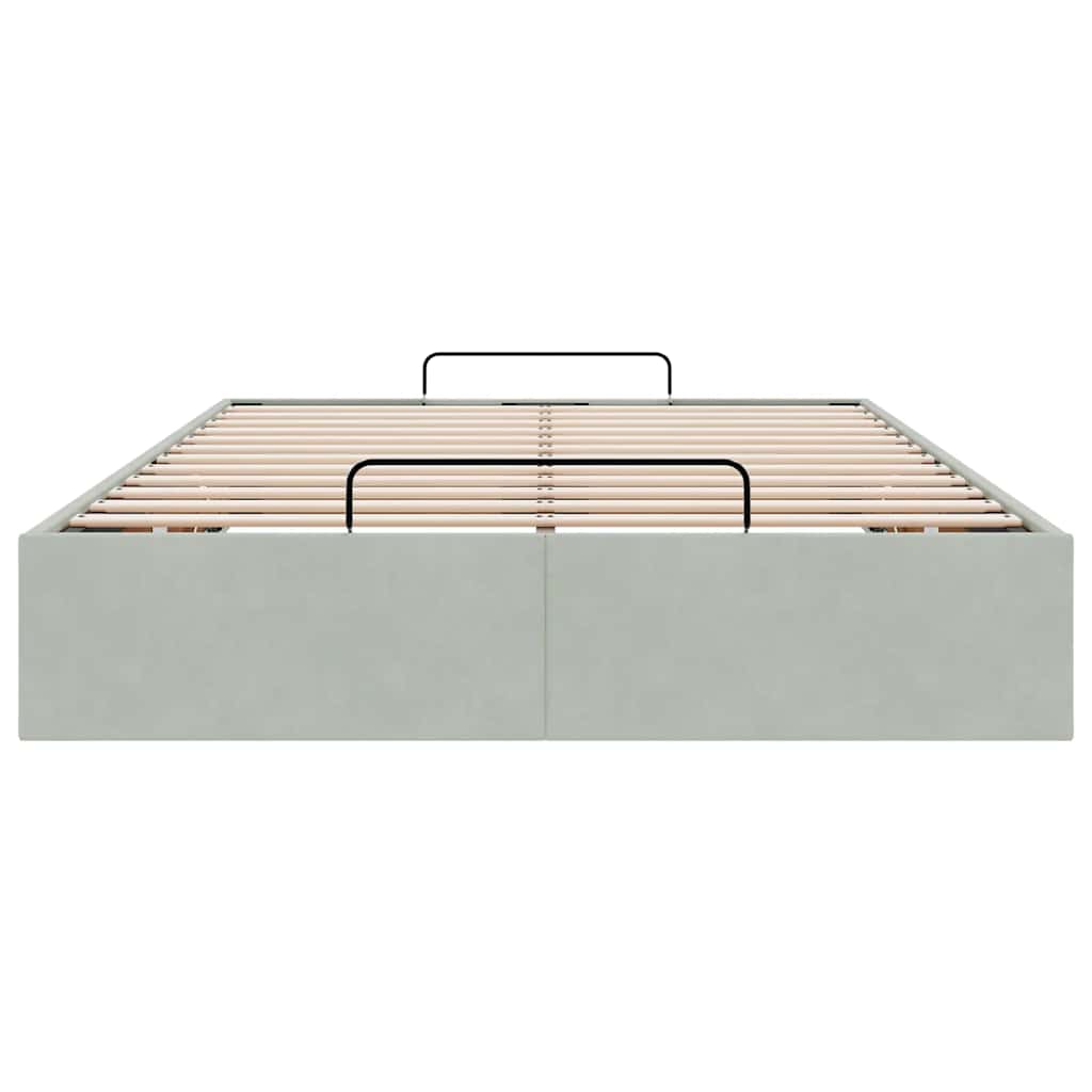osmannisk sengeramme uden madras 120x190 cm fløjl lysegrå