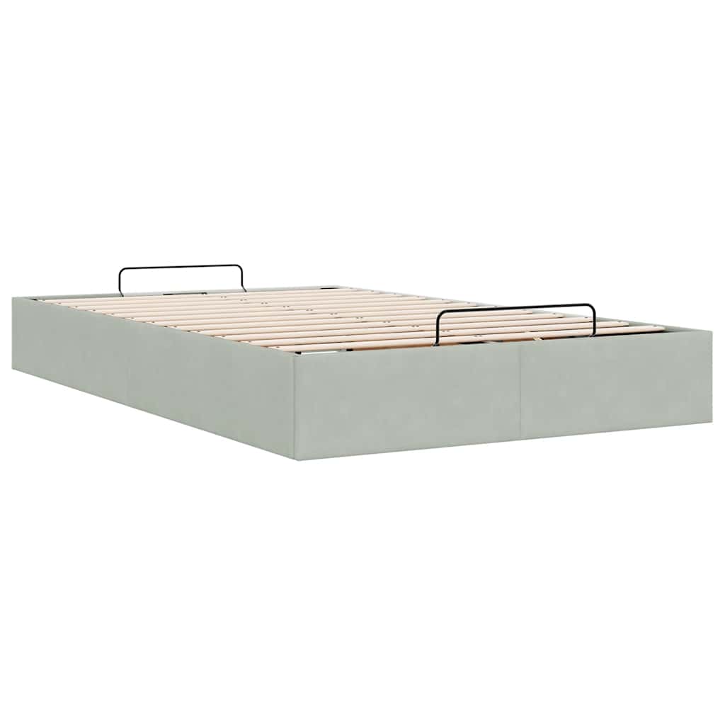 osmannisk sengeramme uden madras 120x190 cm fløjl lysegrå