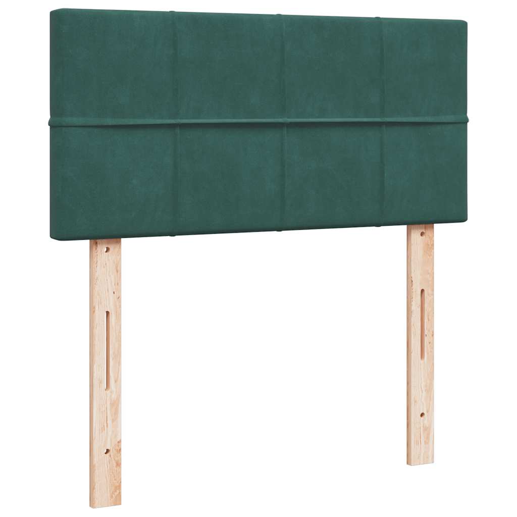 osmannisk sengeramme med madras 100x200 cm fløjl mørkegrøn