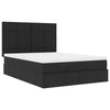 osmannisk sengeramme med madras 140x200 cm stof sort