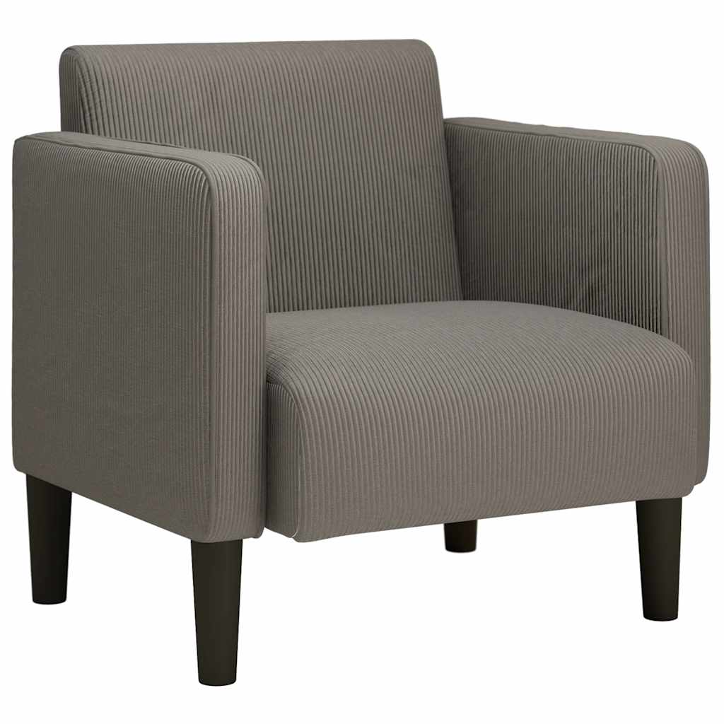 sofastol med armlæn 54 cm fløjlsstof lysegrå
