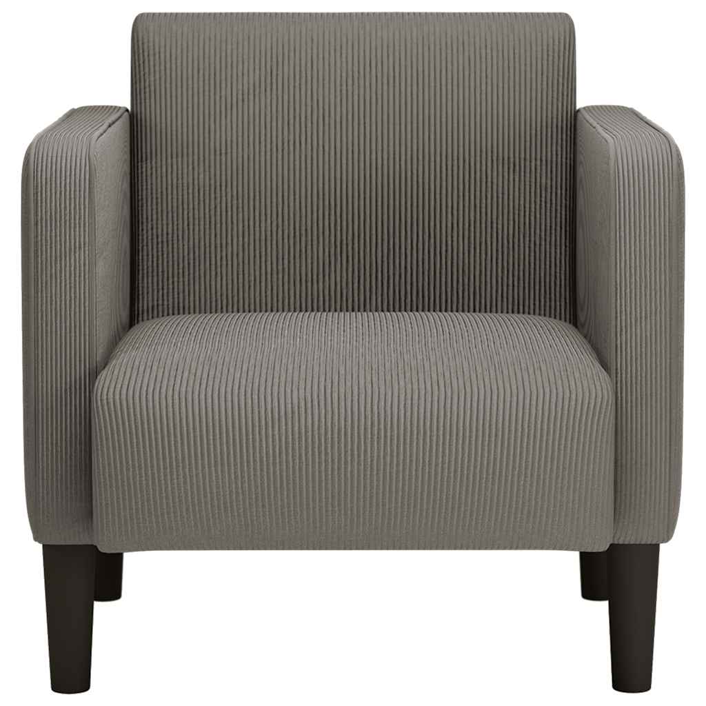 sofastol med armlæn 54 cm fløjlsstof lysegrå